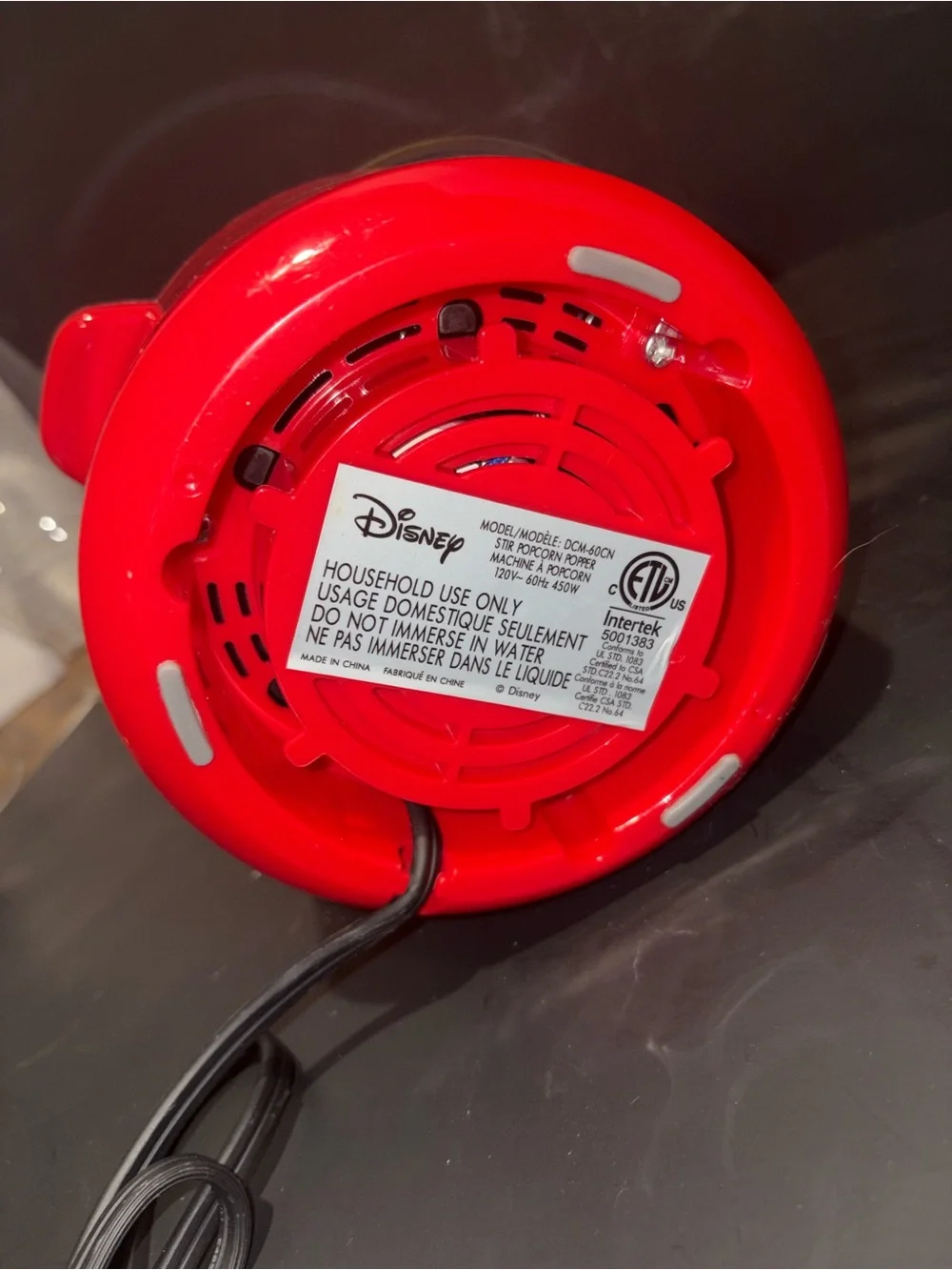 Disney Red and Black Mickey Popcorn Maker